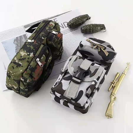 Mini Camouflage Schoolbag Pencil Case - Ideal for Students