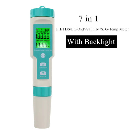 COM-600 7 In 1 PH TDS EC ORP Salinity SG Meter &ndash; IP67 Rated With Backlight
