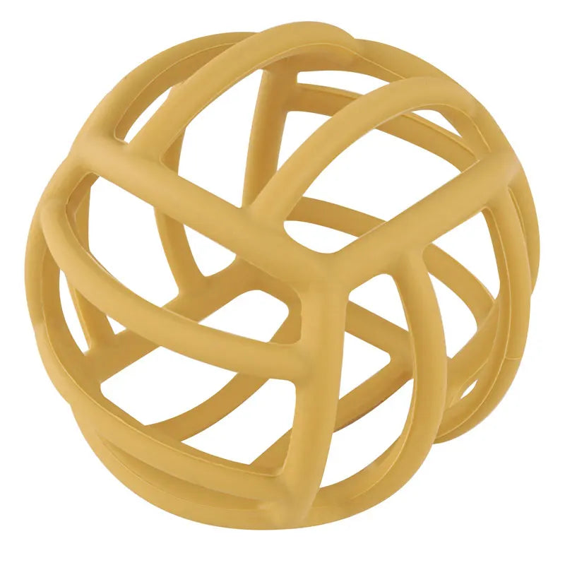 BPA Free Soft Silicone Teething Ball Toy for Infants 008-mustard