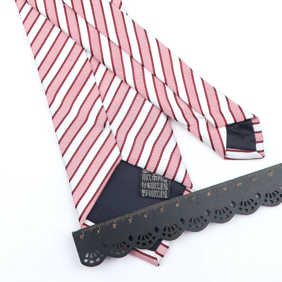 ZLQ&amp;GOUG Men's Dot Striped Necktie - Blue, Black, Red, Pink