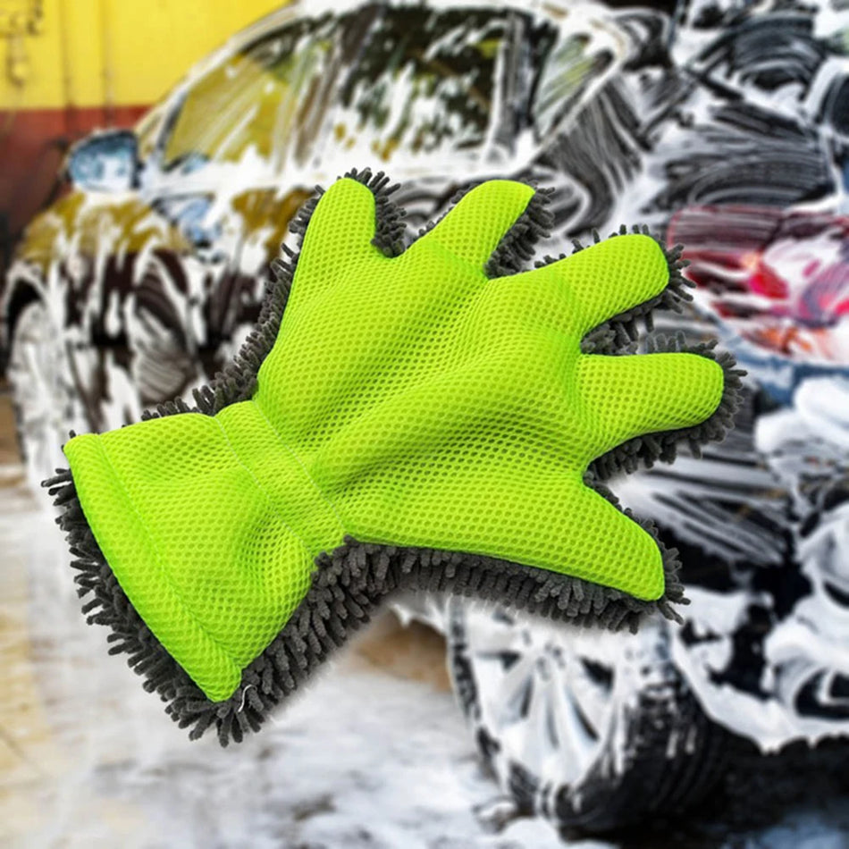 Penkių Pirštų Šeniliniai Automobilių Plovimo Pirštinės Švelniam Valymui