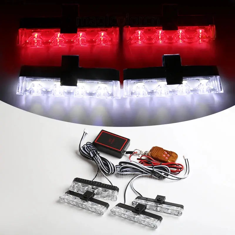Grill Car LED Light Strobe Red Blue Emergency Remote Wireless Control Flash Signal Fireman Beacon Warning Lamp by InterCyprus Trading Ltd