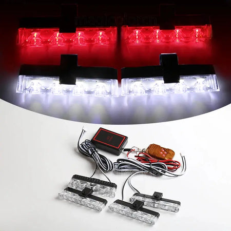Grill Car LED Light Strobe Red Blue Emergency Remote Wireless Control Flash Signal Fireman Beacon Warning Lamp by InterCyprus Trading Ltd