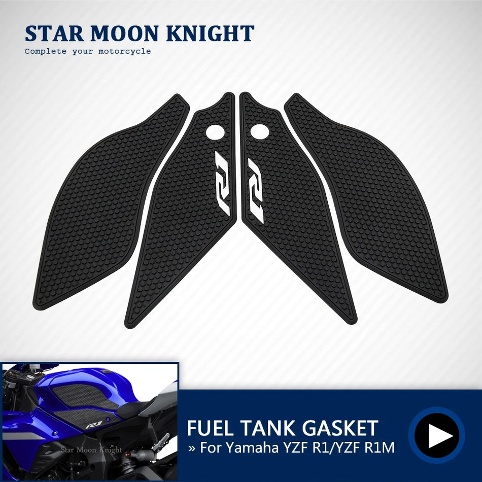 Yamaha YZF R1 Tank Pad Kit, Fyra Delar Halkfri Gummikyssskydd för Knäskydd 2020-2021