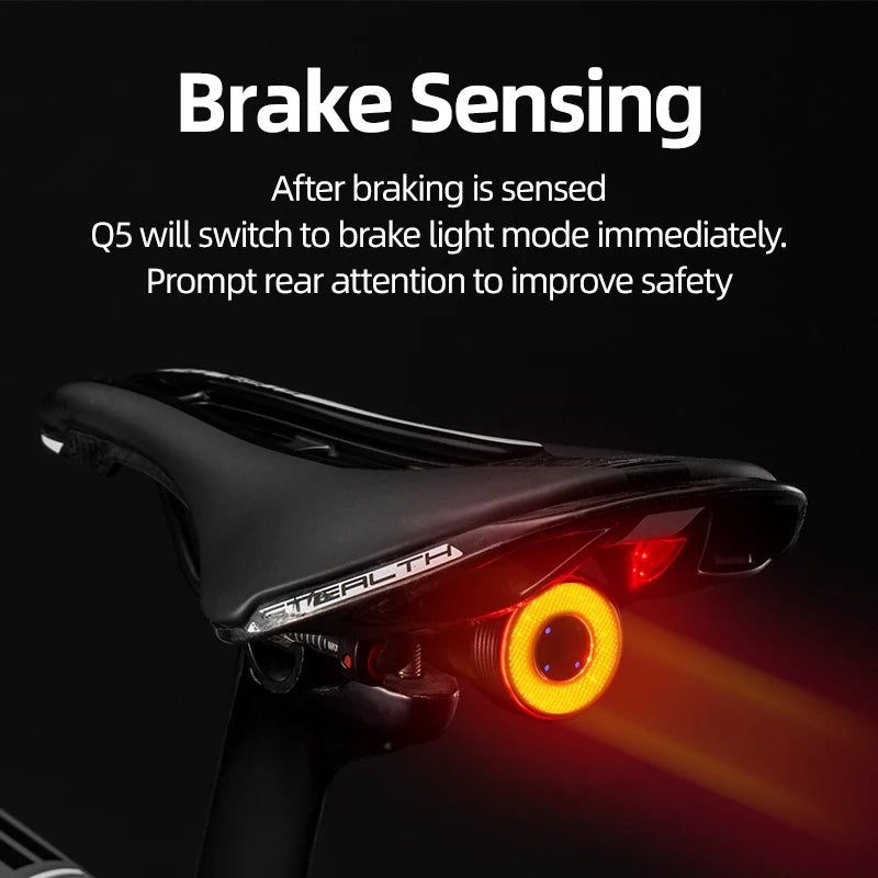 ROCKBROS Smart Auto Brake Sensing Taillight with IPx6 Waterproofing