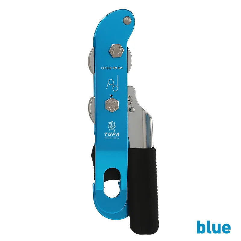 Rock Climbing Descent Device Pro &ndash; Stop Handle Control Blue