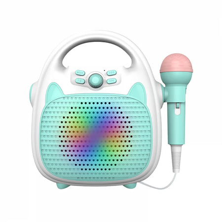 Bluetooth Kids Music Player &ndash; Fun Karaoke Experience with LED Lights Blue