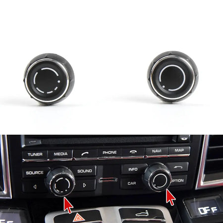 For Porsche Coupe 911 718 918 Boxster Cayman Car Center Console Audio Volume Knob Cover CD Control Switch Button Replacement by InterCyprus Trading Ltd
