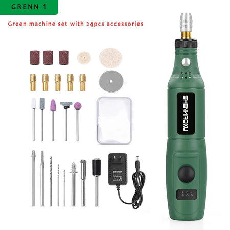 DONUMEH Mini Electric Drill &amp; Grinder Set with 3 Speed Options PSD-010-GREEN1 / us / CHINA