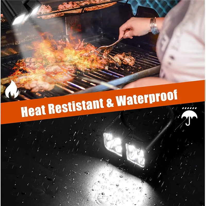 Super-Bright Double Head BBQ Grill Light - Heat Resistant &amp; Portable