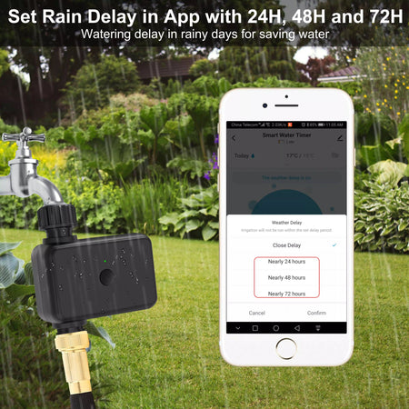 Smart Garden Irrigation Programmer With WiFi Hub, Smart WiFi Irrigation Timer With Bluetooth And App Control, Automatic/Manual Water Timer For Garden And Lawn. Up To 8 Bar Pressure!