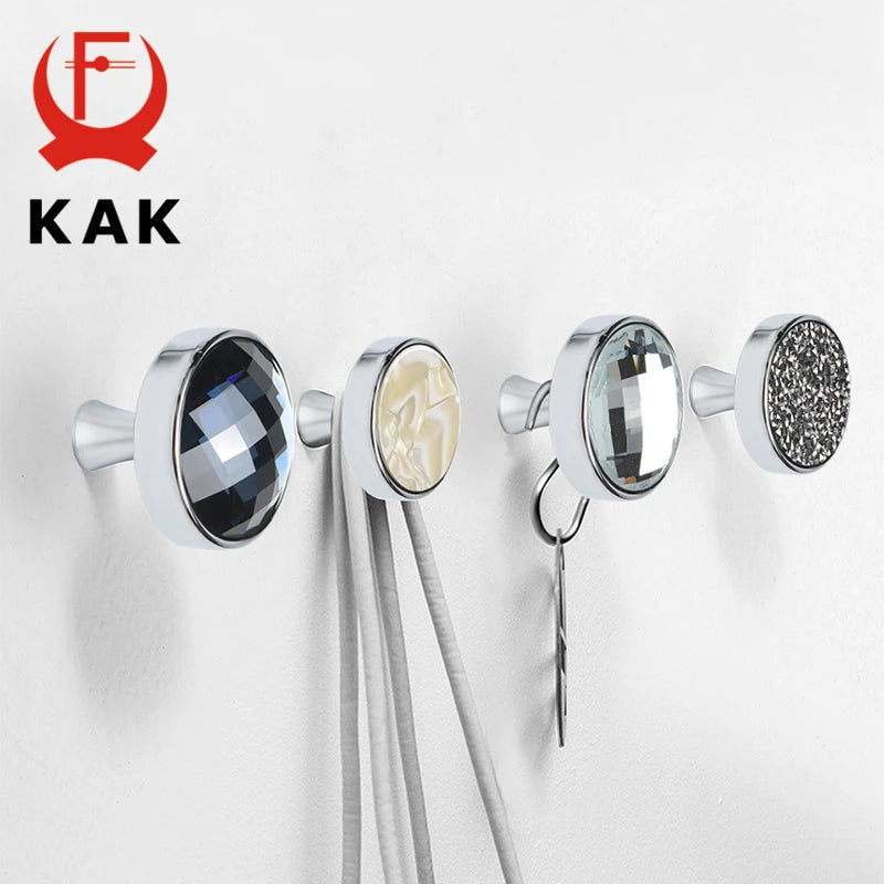 KAK Silver Wall Hooks and Cabinet Knobs for Doors Drawers