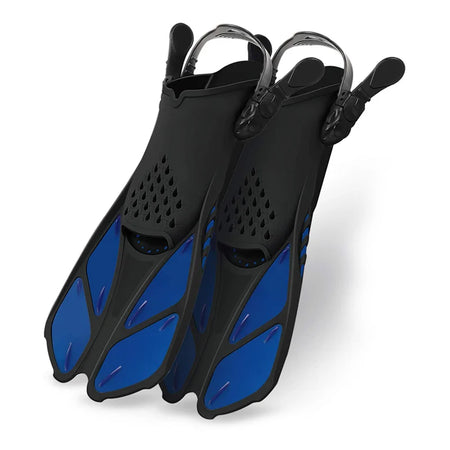 COPOZZ Adjustable Snorkeling Fins | Comfortable Silicone Dive Flippers for Adults &amp; Kids Blue / L/XL / CN (Origin)