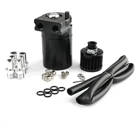 Universal Baffled Aluminum Oil Catch Can Reservoir Tank Oil Tank With Breather Filter OCC-1020A by InterCyprus Trading Ltd