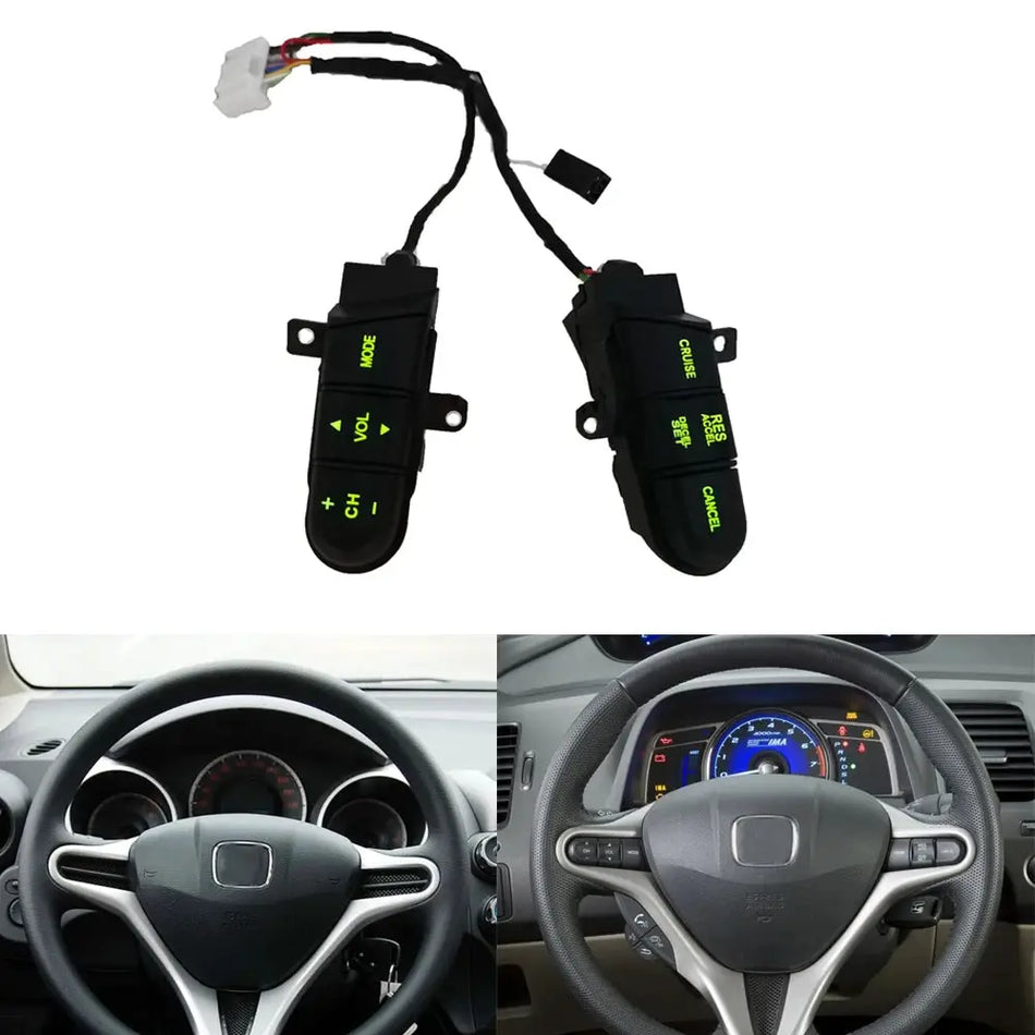Steering Wheel Pad Cruise Audio Remote Switch 36770SNAA12 36770-SNA-A12 For Honda Jazz /Fit Civic 2006 2007 2008 2009 2010 2011 by InterCyprus Trading Ltd