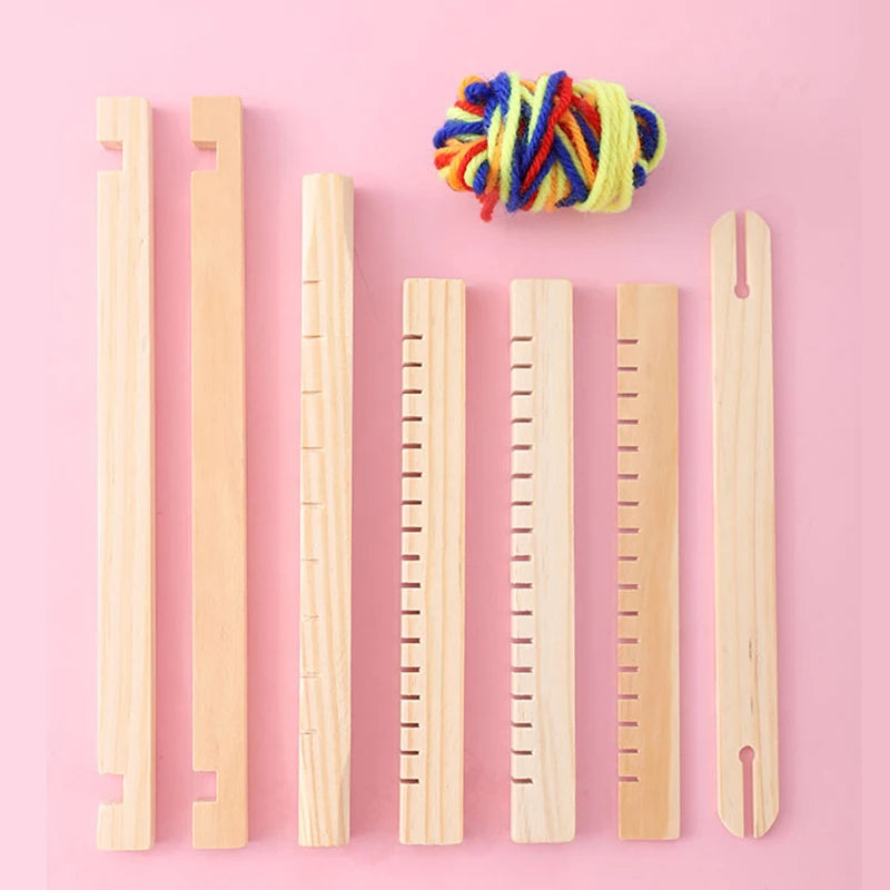 BOS10071 &ndash; Wooden DIY Weave Loom Kit For Kids Fine Motor