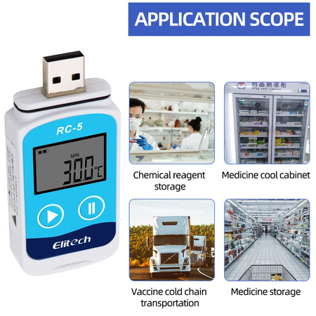 RC-5 USB Temperature Data Logger &ndash; 32000 Point PDF Report