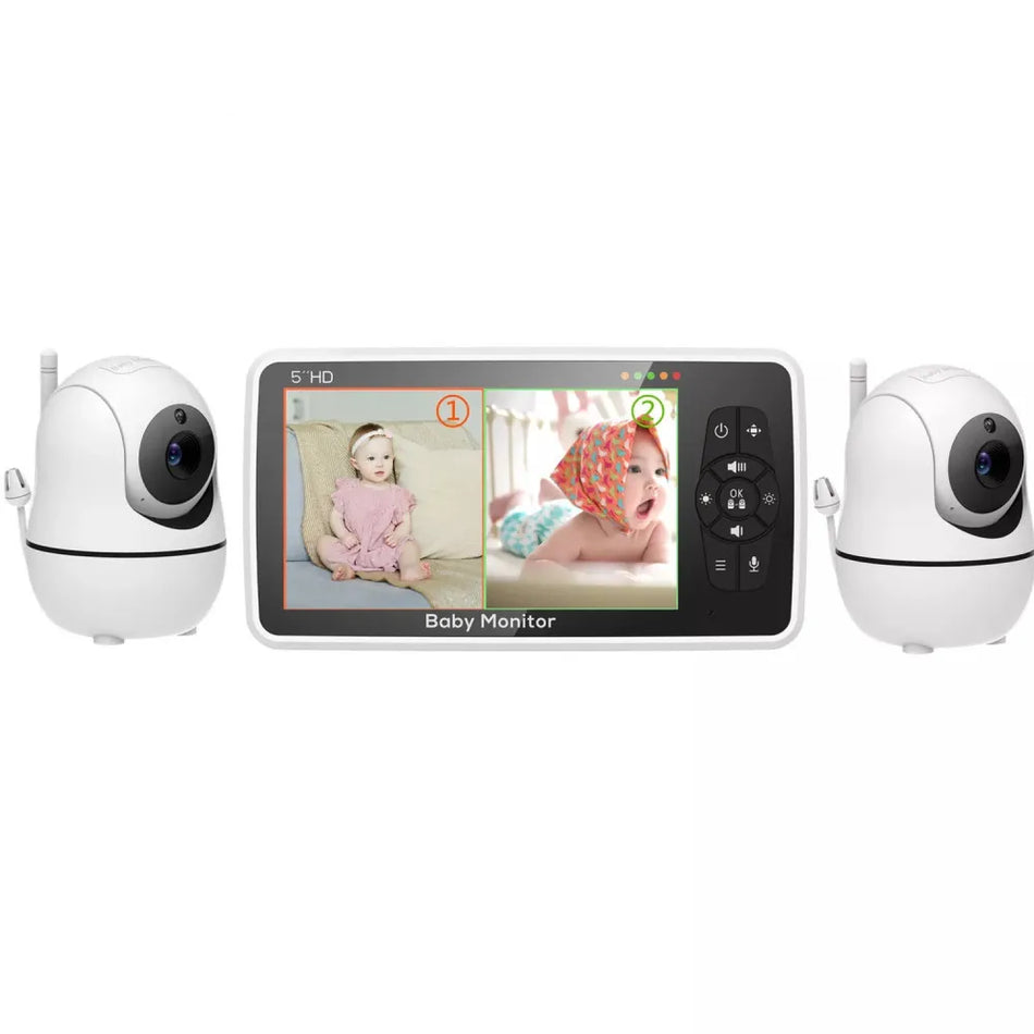 5&quot; Video Baby Monitor with Dual Cameras, Night Vision &amp; 1000ft Range