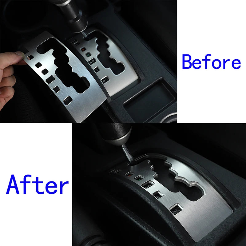 Placa de cambio de marchas de aluminio para Toyota FJ Cruiser rojo plateado