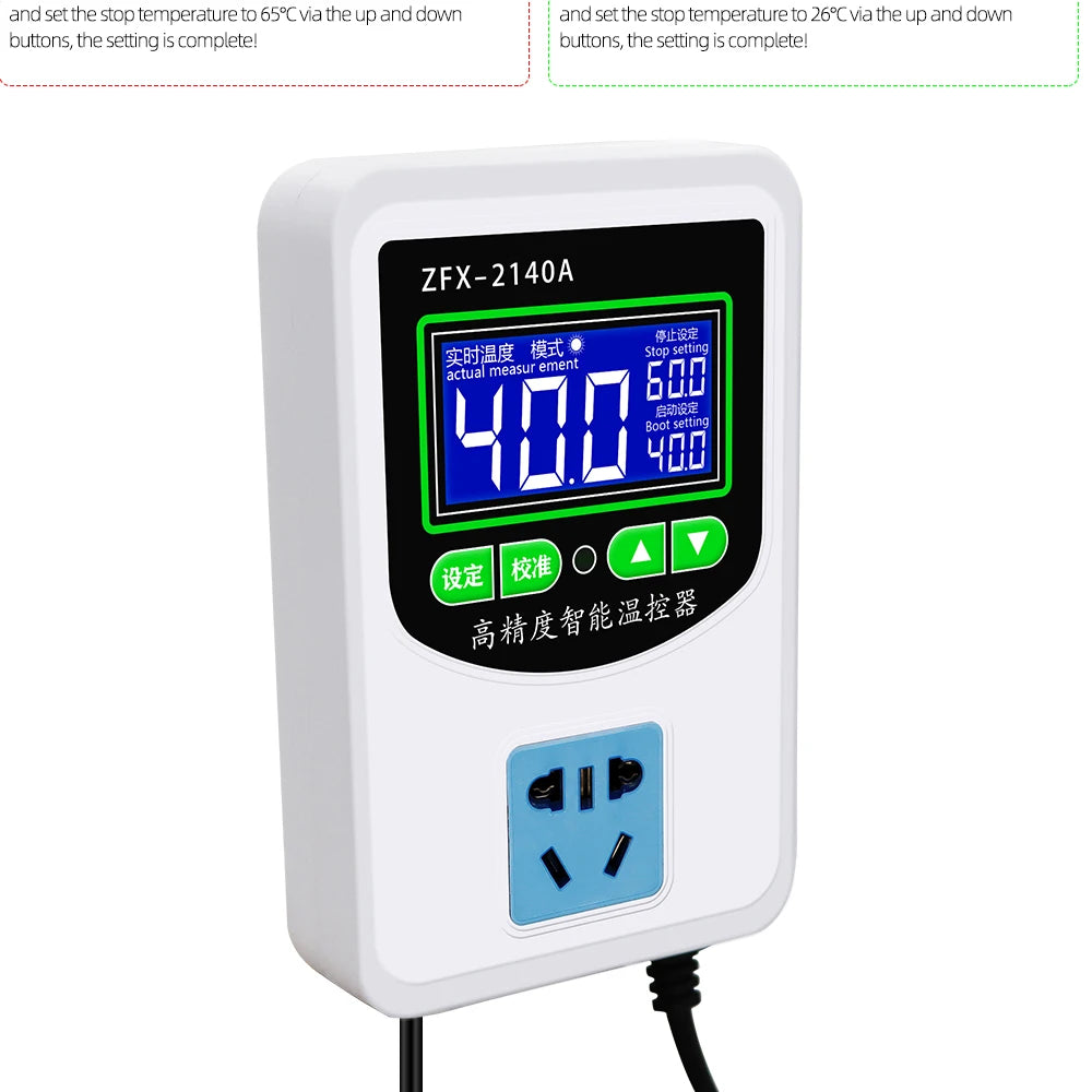 ZFX-2140A Digital Thermostat &ndash; Wide 2200W-3500W Power Range