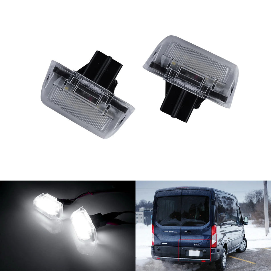 Lampy podświetlenia tablicy rejestracyjnej dla Ford Transit Tourneo Courier 2x białe LED Canbus 6000K jasne