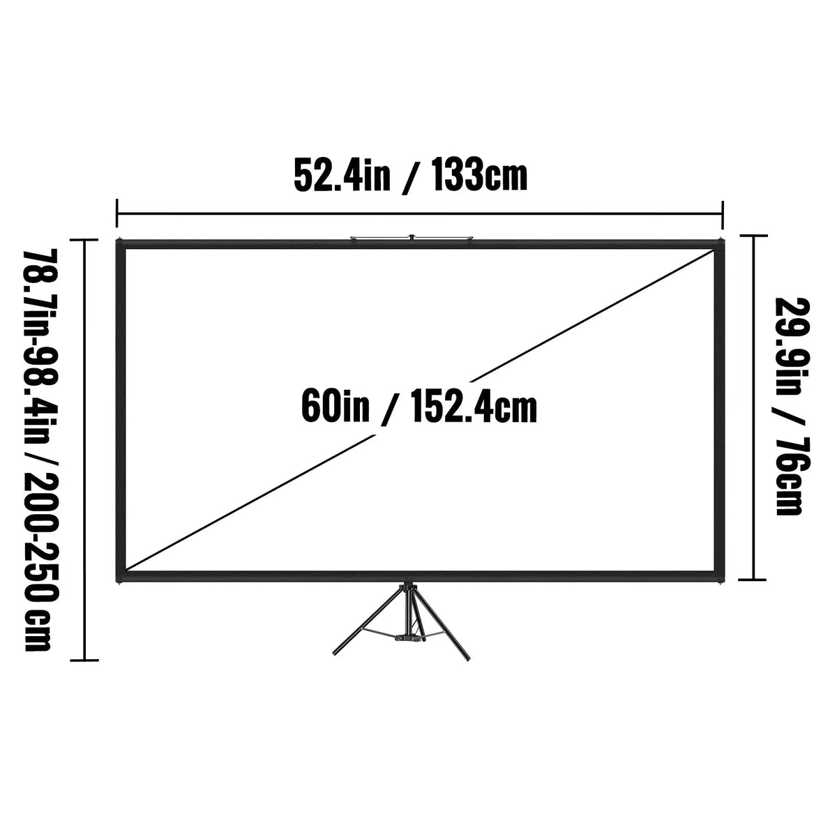 110 Inch Tripod Projector Screen 16x9 4K HD