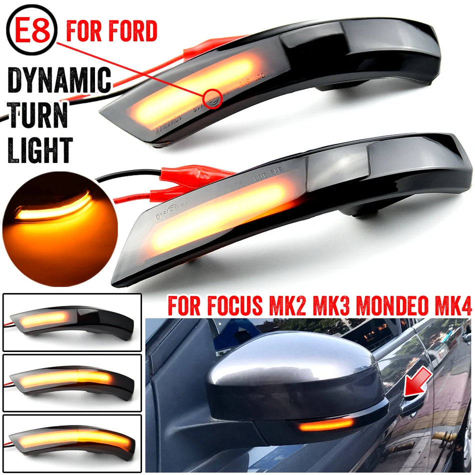 Dynamiczne sekwencyjne sygnalizatory w lusterkach dla Forda Focus MK2 MK3 Mondeo MK4