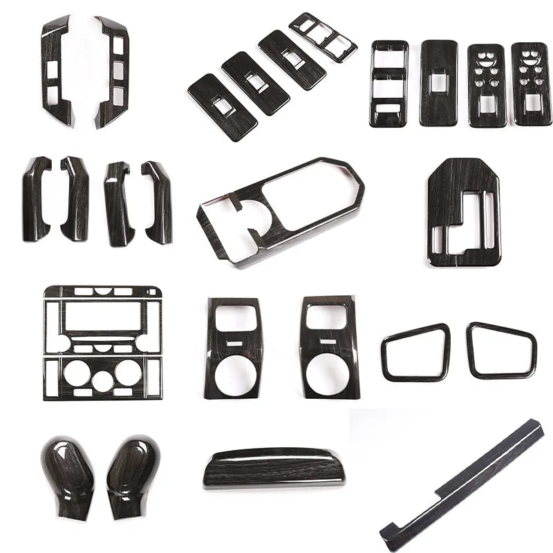 Autocolante de Moldura Interior com Textura de Madeira Preta para LR3 Discovery