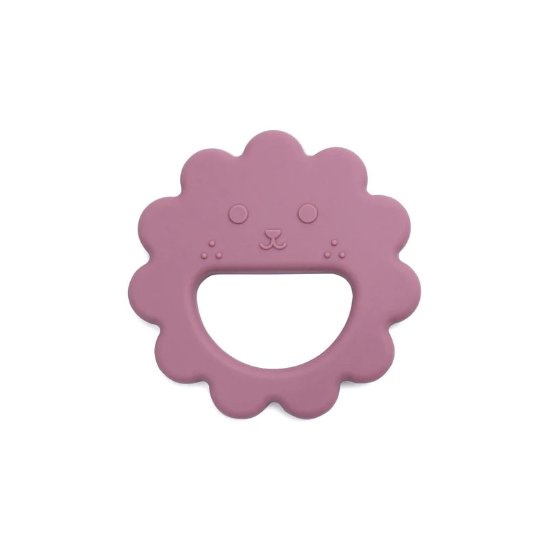 Muslin Life Flower-Shaped Silicone Baby Teether and Thumb Sucking Stopper 005 dusty rose