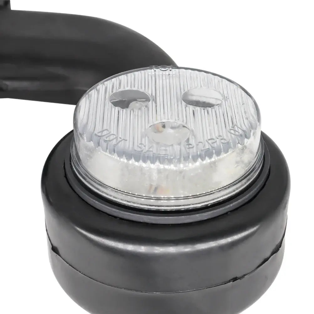 2x Truck Trailer LED Elbow Rubber Side Marker Light White Red Outline Clearance Indicator Lamp For Lorry Van Caravans Multi Volt by InterCyprus Trading Ltd