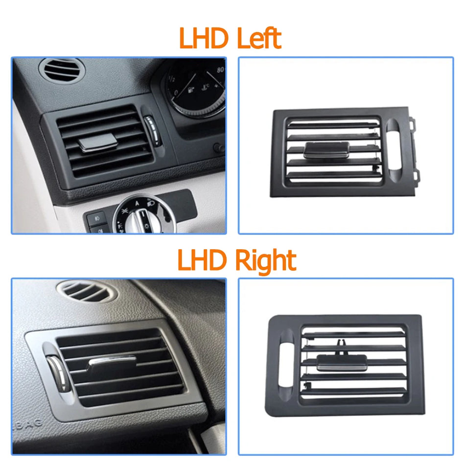 Air Vent Grille PC ABS LHD and RHD Rubber Oil Finish Upgraded for Mercedes W204 C Class