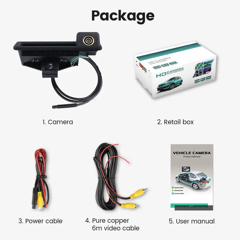 Rear View Camera 1080P AHD With Guidelines for BMW E60 E90 E82 E70 E84 by InterCyprus Trading Ltd
