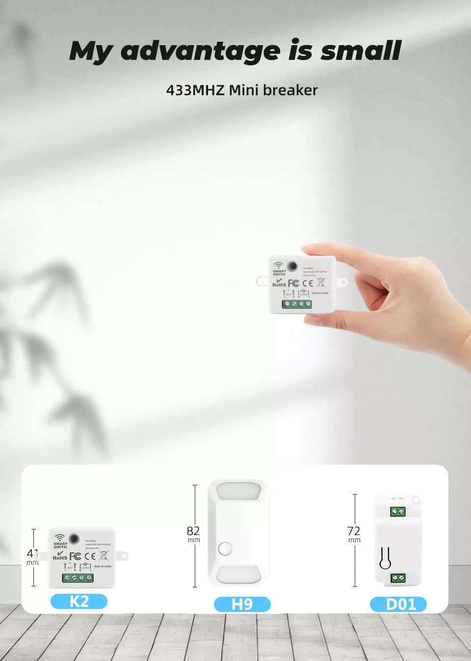 Mini RF 433Mhz Module Smart Life Wireless Switch Light Electrical Controller Home Remote Wall On Off 220V 10A LED Lamp