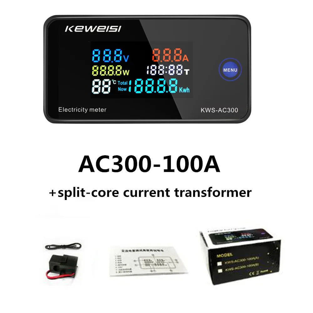 KWS-AC300 &ndash; Digital Voltmeter With 50-300V Range 0-100A AC300-100A