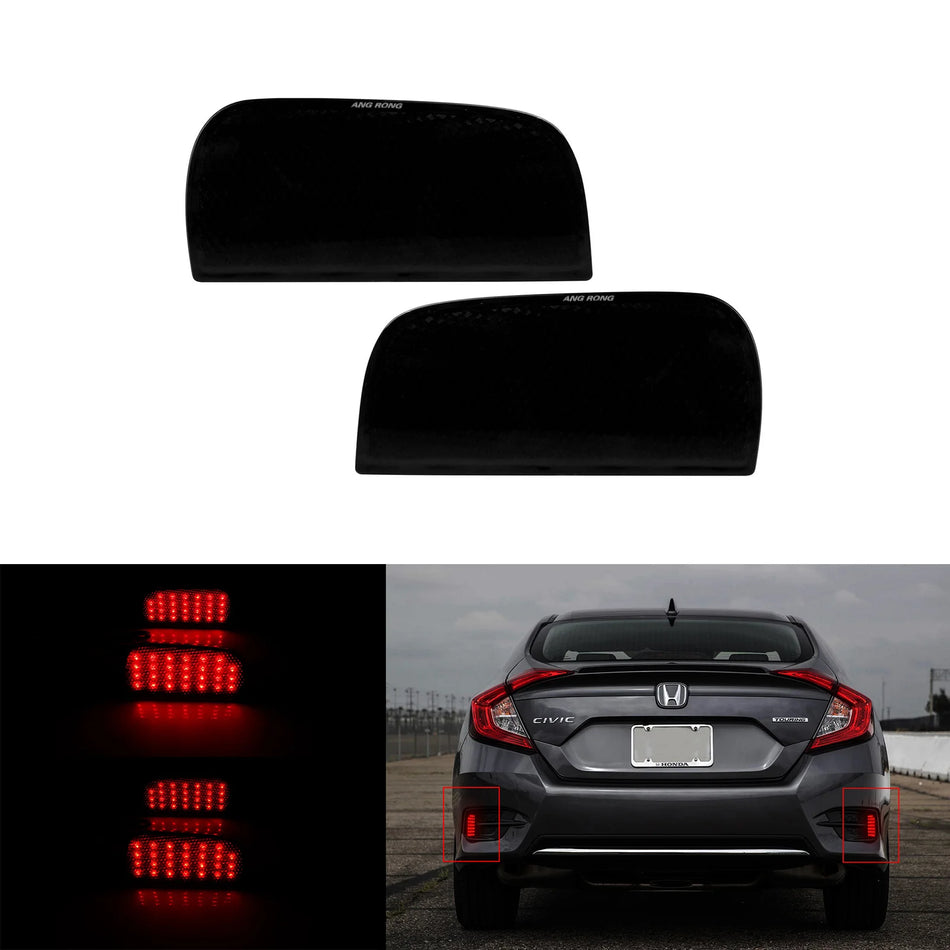 Fari posteriori LED con lente nera fumé per Honda Civic Sedan Coupé 2016 e successivi