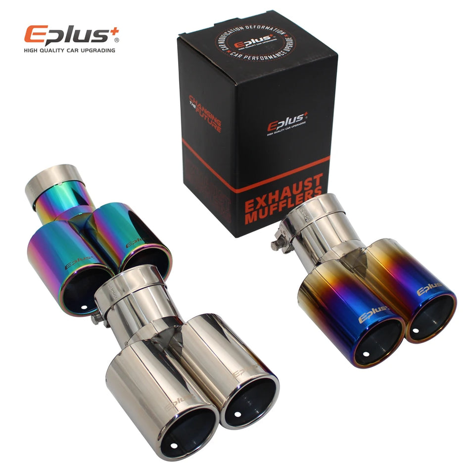 Eplus Universal Car Exhaust Muffler Tail Pipe Tip, Stainless Steel 63mm Outlet