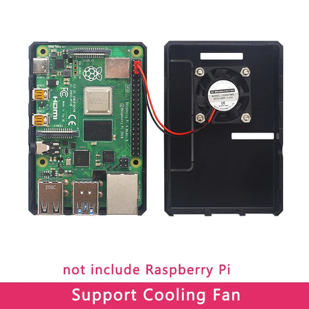 Raspberry Pi 4 Model B Case &ndash; Removable GPIO Cover with Cooling Fan