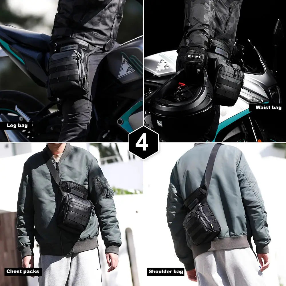 Rhinowalk Motor Waist Bag 3L Motorcycle Waist Packs Leg Bag Thigh Belt Hip Bum Travel Cell/Mobile Phone Purse Fanny Pack Bags by InterCyprus Trading Ltd