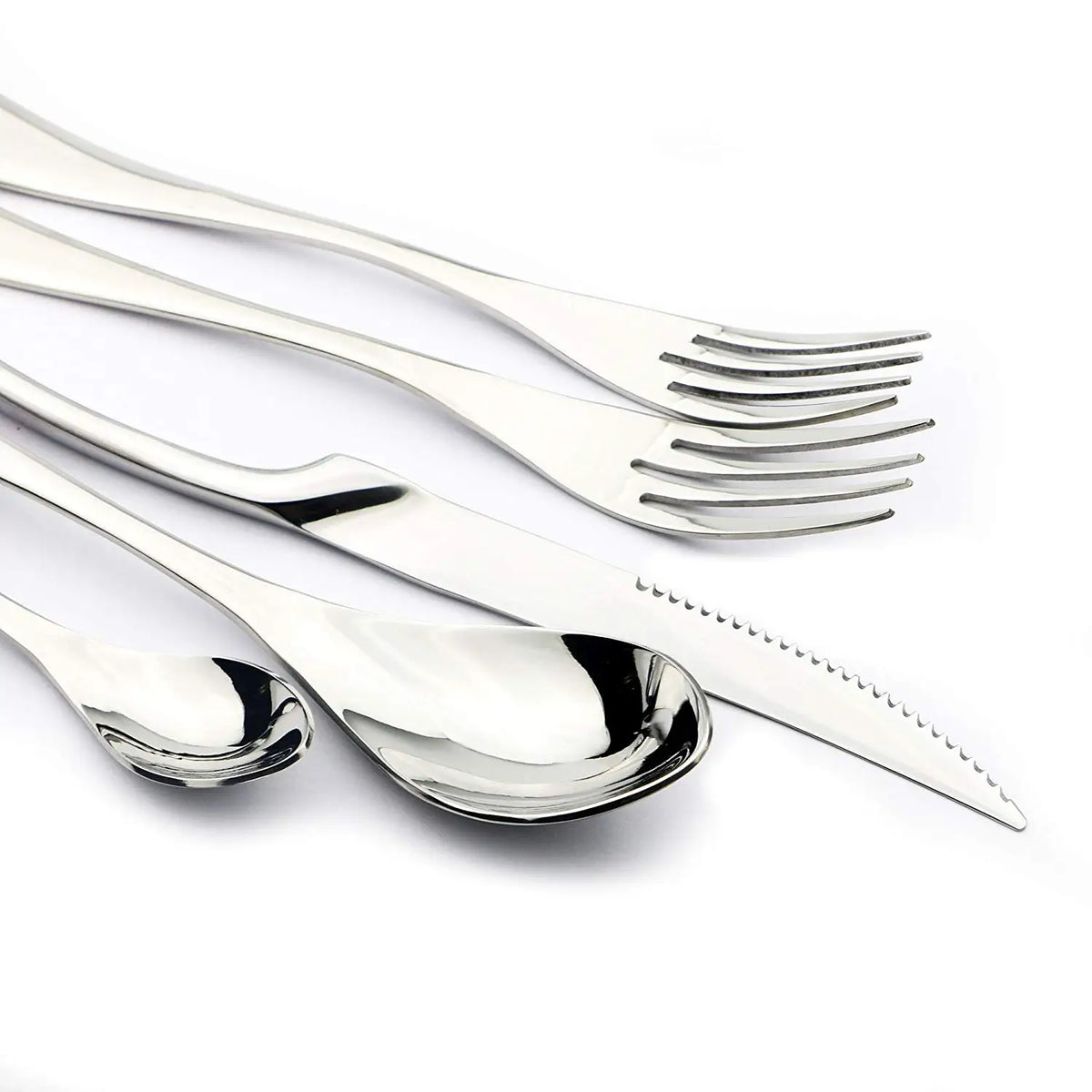 KNGZI 5/20Pcs Silver Flatware Set &ndash; Eco-Friendly 18/10 Stainless Steel Design
