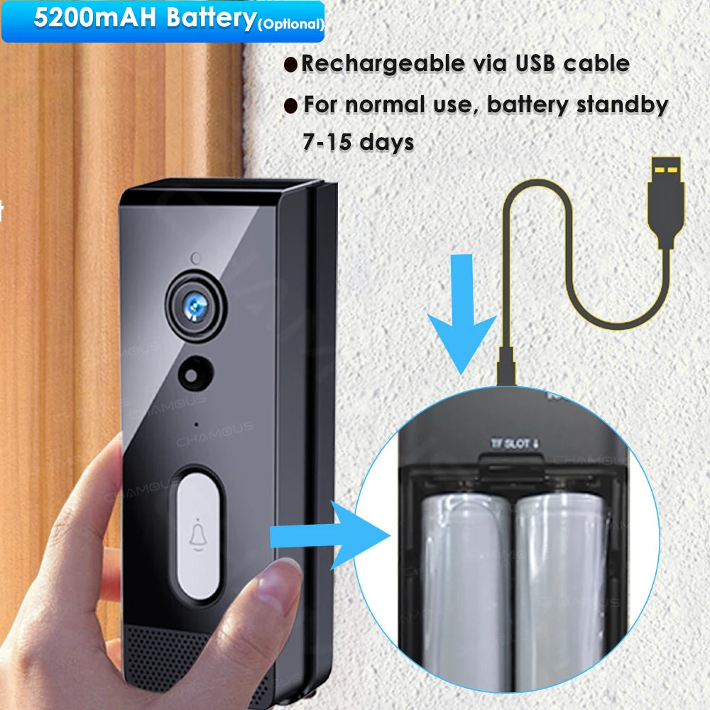 Tuya WiFi Doorbell Camera Outdoor &ndash; Battery Powered