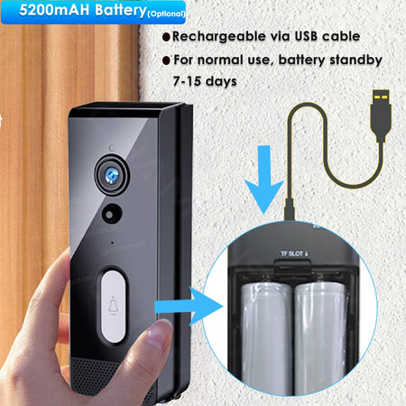 Tuya WiFi Doorbell Camera Outdoor &ndash; Battery Powered