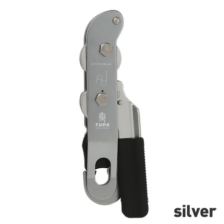 Rock Climbing Descent Device Pro &ndash; Stop Handle Control Silver