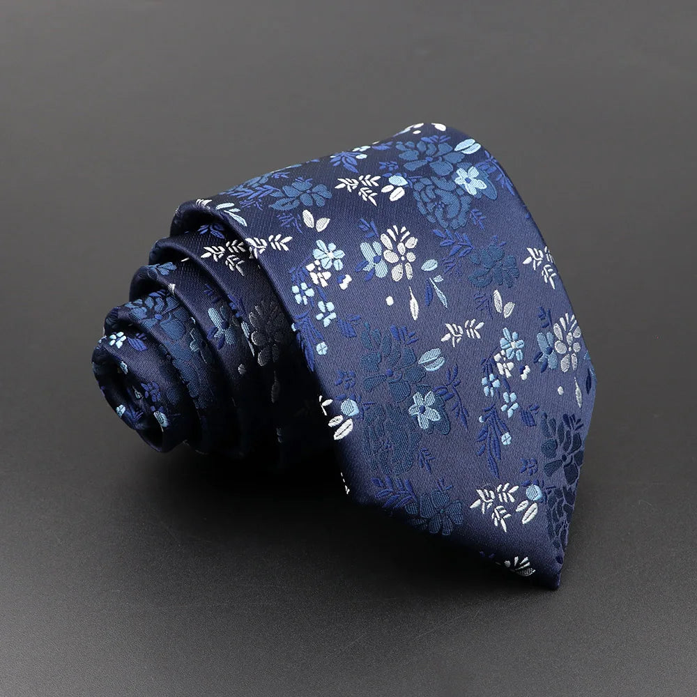 Men's Floral Tie with Brown Bear and Horse Print