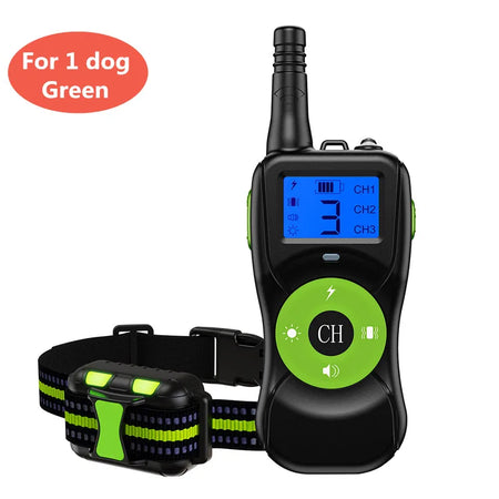 T502 Dog Training Collar &ndash; Rechargeable 4 Modes Waterproof for 1 dog green
