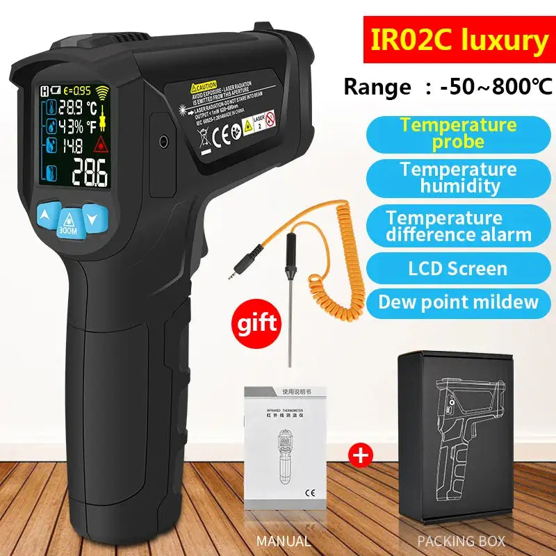 Mestek Infrared Thermometer IR03B NonContact Gun -50 to 600C IR02C