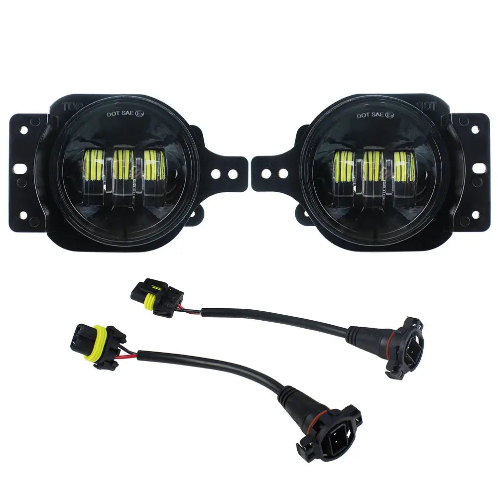 LED Fog Lights with Mounting Bracket for Jeep Wrangler JL 2018 2019 by InterCyprus Trading Ltd