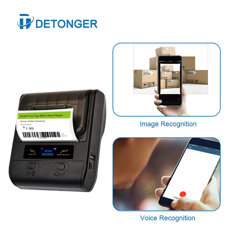 DETONGER DP30S &ndash; Portable Thermal Printer With Bluetooth