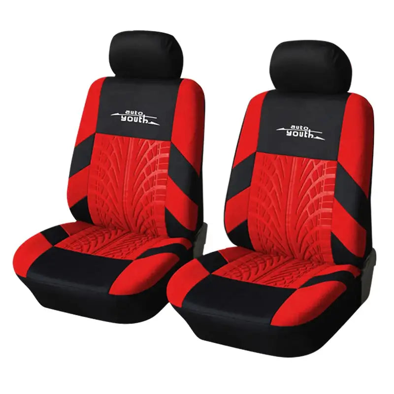 Autoyouth Car Seat Covers Set &ndash; Universal Fit For Most Cars red 2 pieces