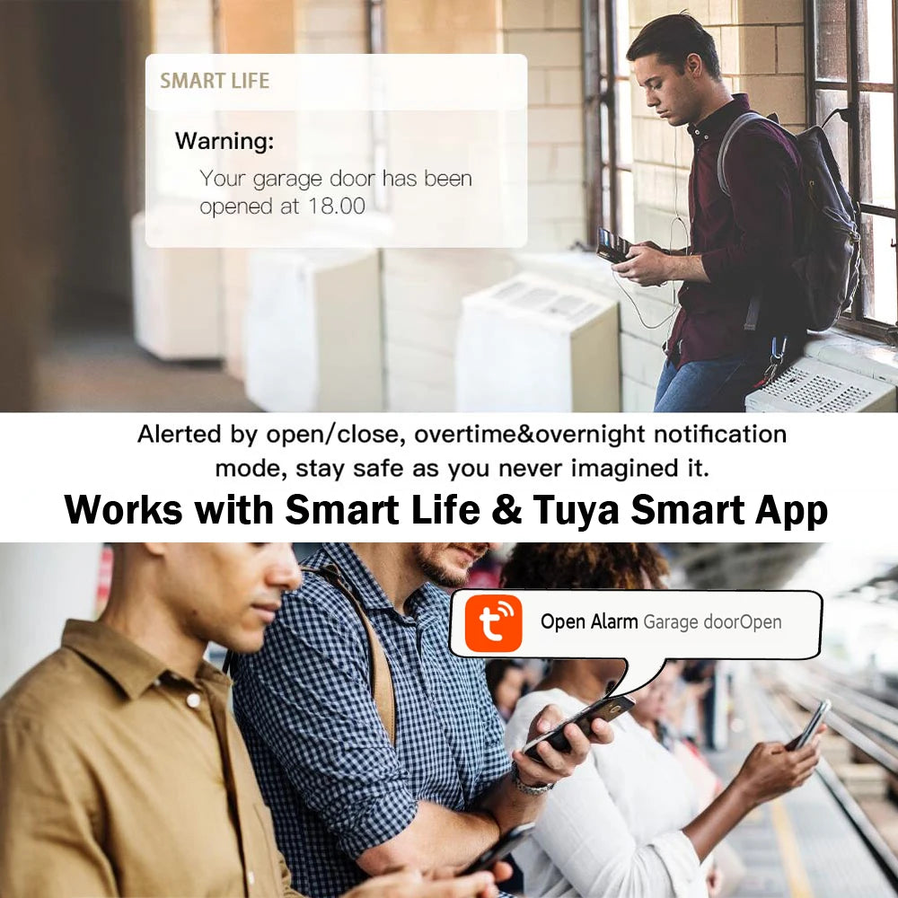 Tuya Smart Garage Door Opener - Compatible with Alexa, Google Home &amp; Siri
