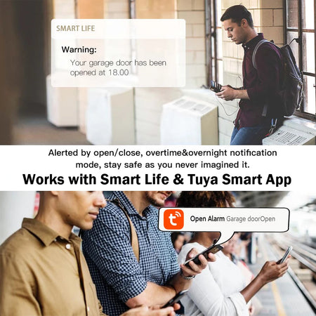 Tuya Smart Garage Door Opener - Compatible with Alexa, Google Home &amp; Siri